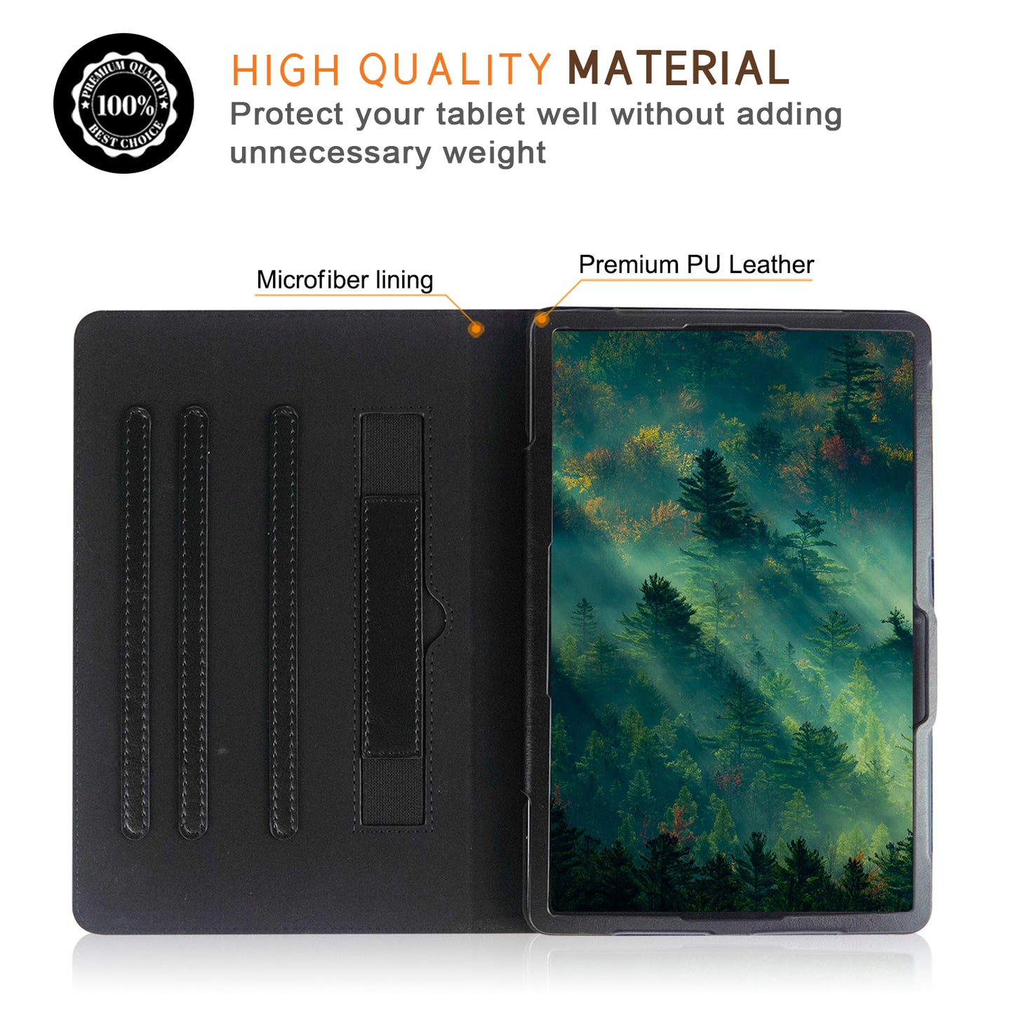 For Samsung Galaxy Tab S10+ Wi-Fi SM-X820 SM-X826B / Tab S7 FE T736 / S7+ / S8+ / S9+ X810 / S9 FE+ X610 Case Rotating Stand Tablet Leather Cover - Black