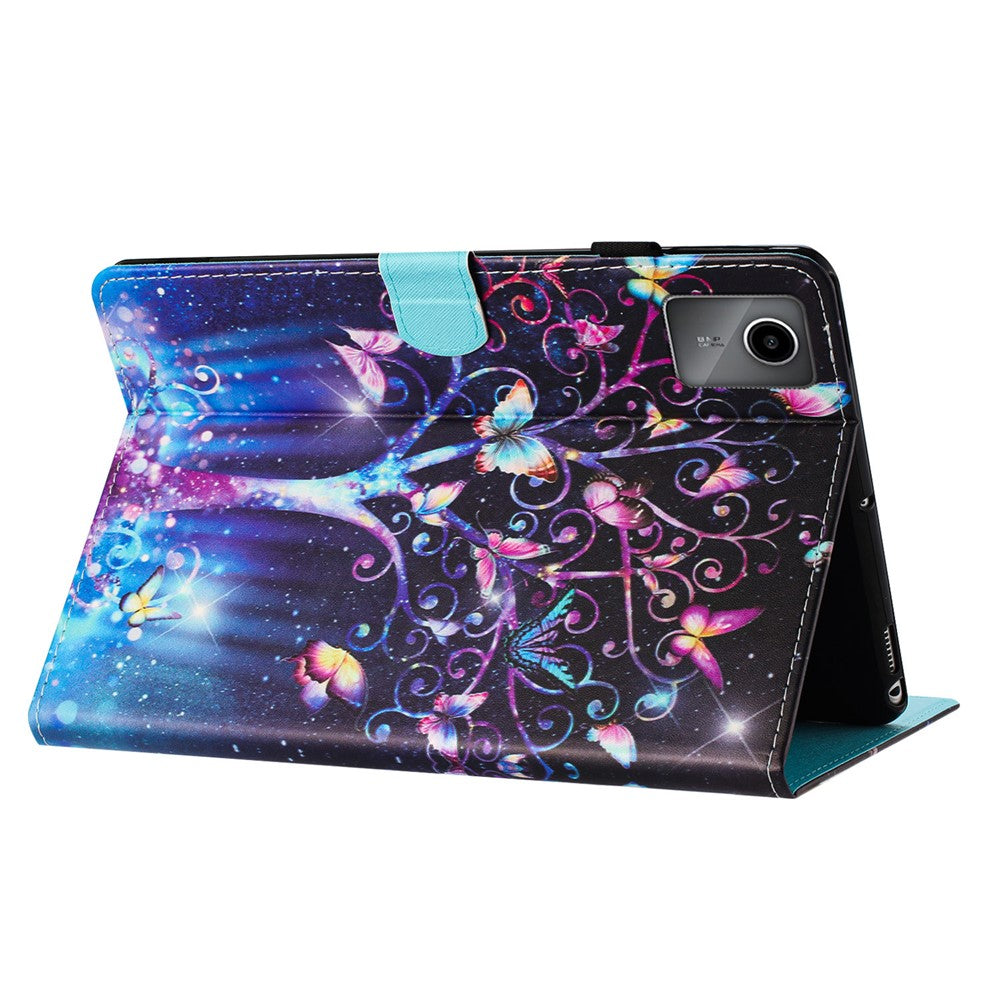 For Lenovo Tab M11 / Xiaoxin Pad 11 2024 PU Leather Case Pattern Tablet Stand Cover with Card Slots - Meteor Butterfly