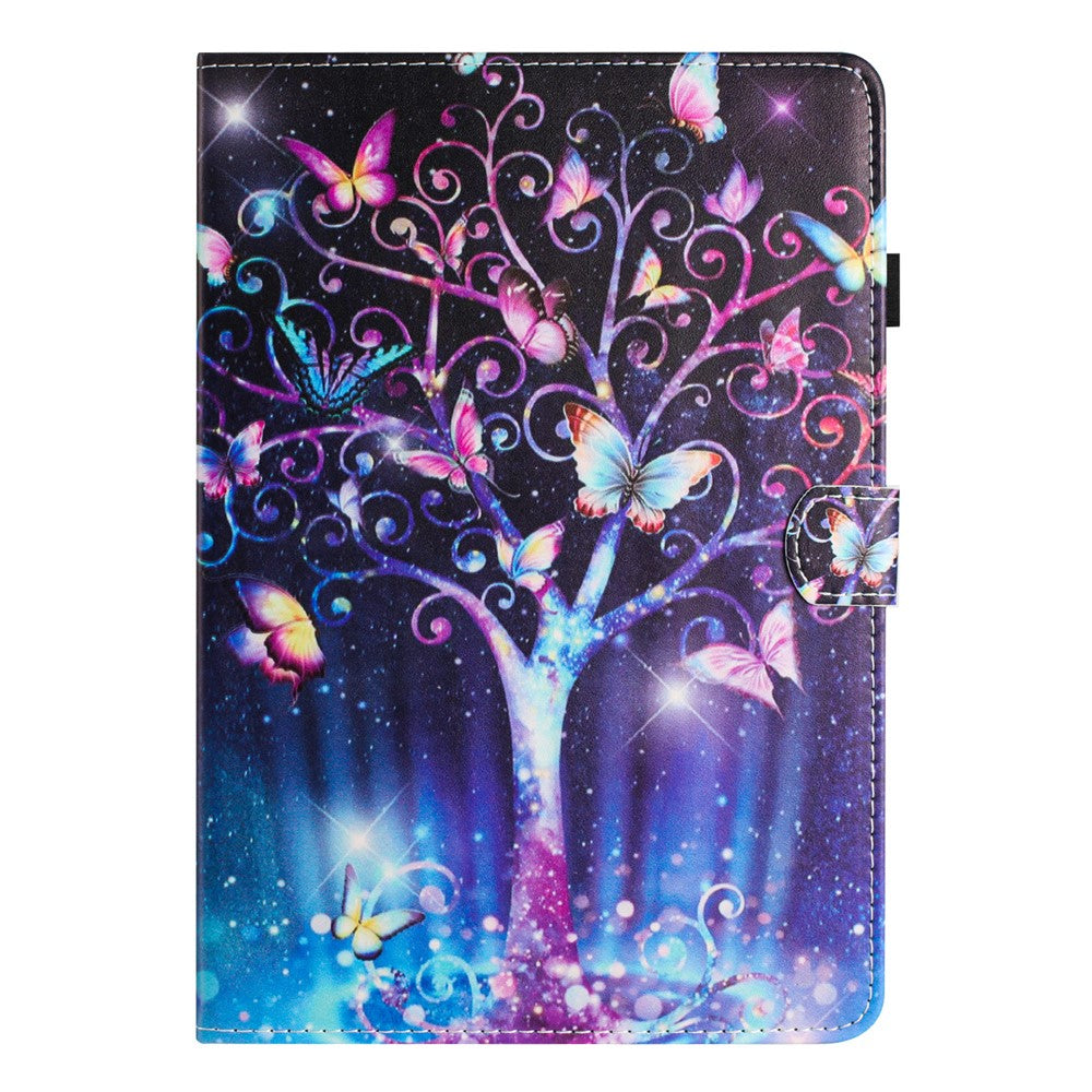 For Lenovo Tab M11 / Xiaoxin Pad 11 2024 PU Leather Case Pattern Tablet Stand Cover with Card Slots - Meteor Butterfly