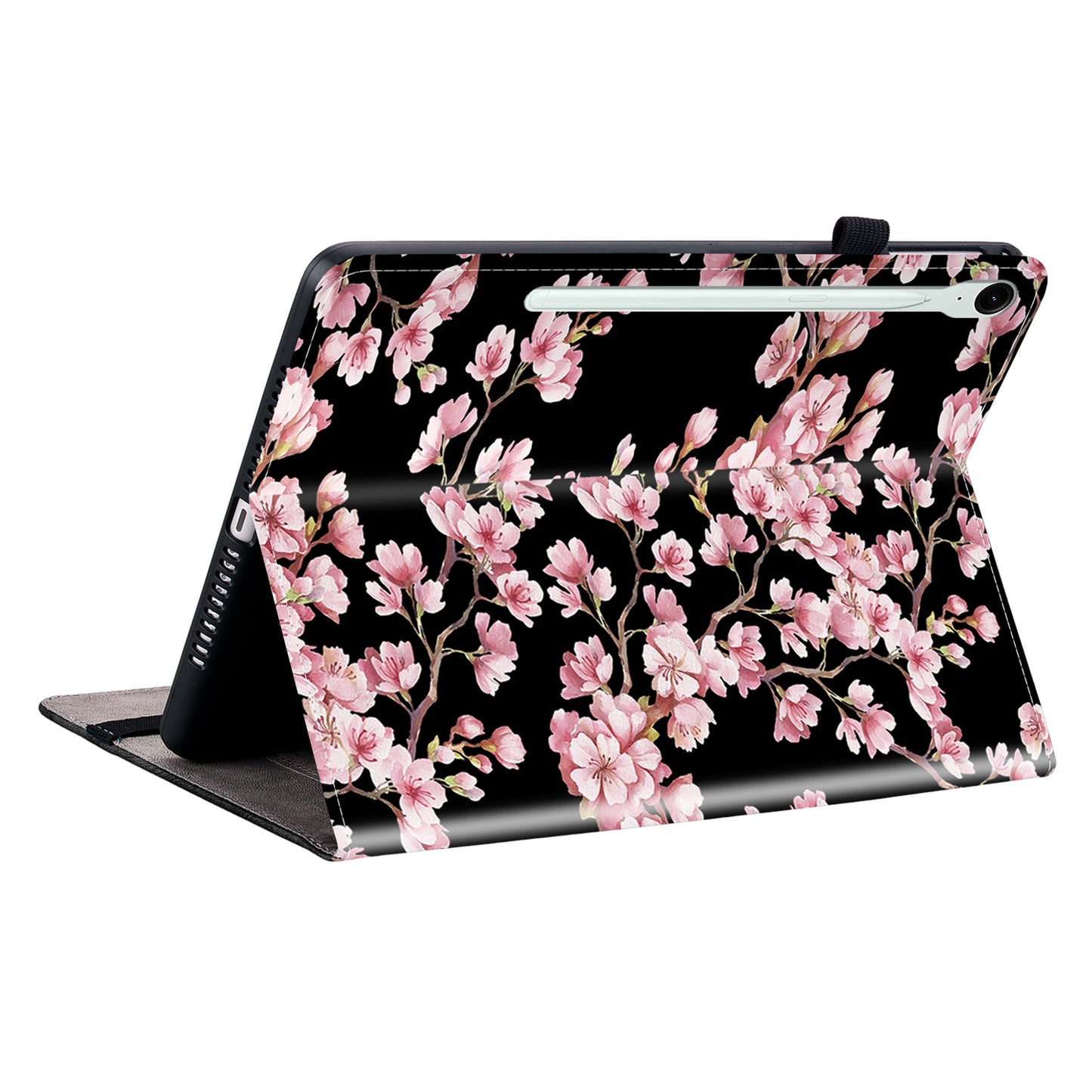 For Samsung Galaxy Tab S9 FE Cover Flip Card Holder Tablet Protective Case Pattern Printing Design - Plum Blossom