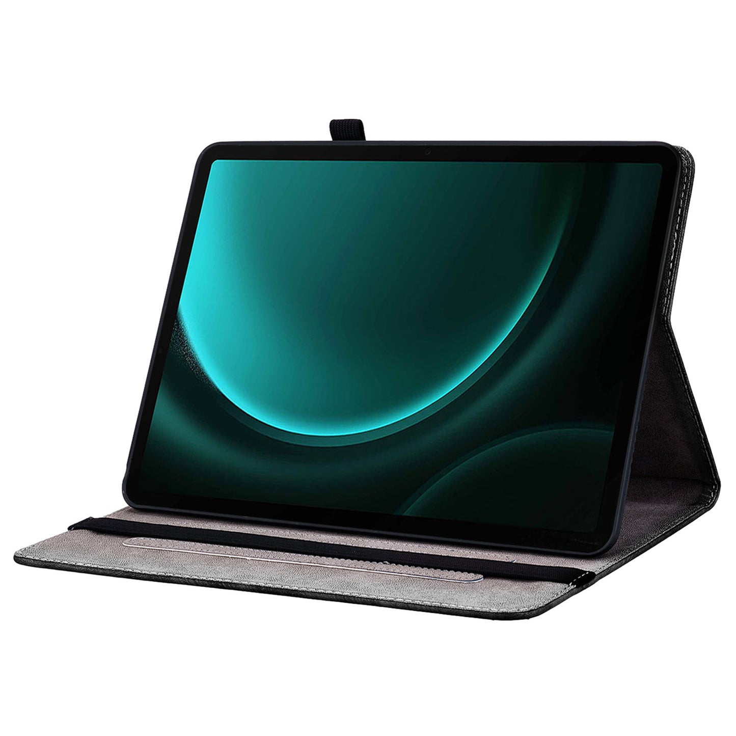 For Samsung Galaxy Tab S9 FE Cover Flip Card Holder Tablet Protective Case Pattern Printing Design - Gold Butterfly Rose