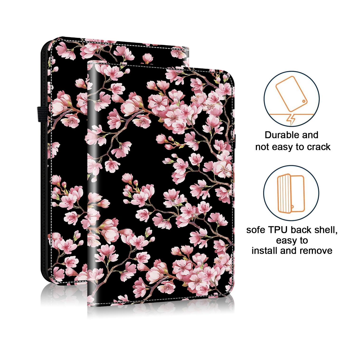 For Samsung Galaxy Tab S10+ / S9+ / Tab S9 FE+ Case Flip Pattern Printing Card Holder Tablet Shell - Plum Blossom
