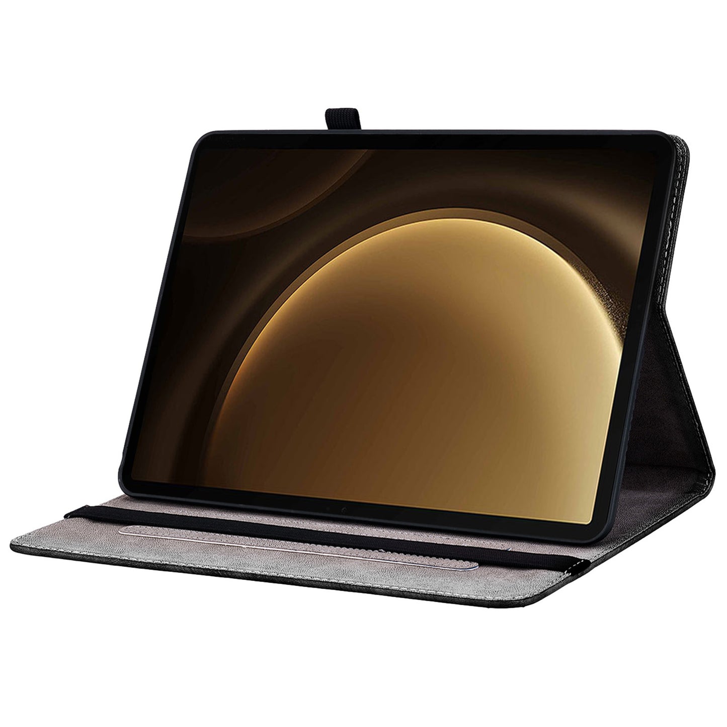 For Samsung Galaxy Tab S10+ / S9+ / Tab S9 FE+ Case Flip Pattern Printing Card Holder Tablet Shell - Purple Peony