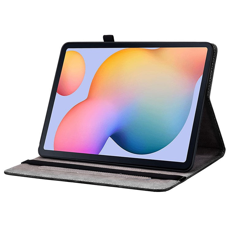 For Samsung Galaxy Tab S6 Lite (2020) / (2022) / (2024) Case Pattern Printing Tablet Stand Shell with Card Slots - Plum Blossom