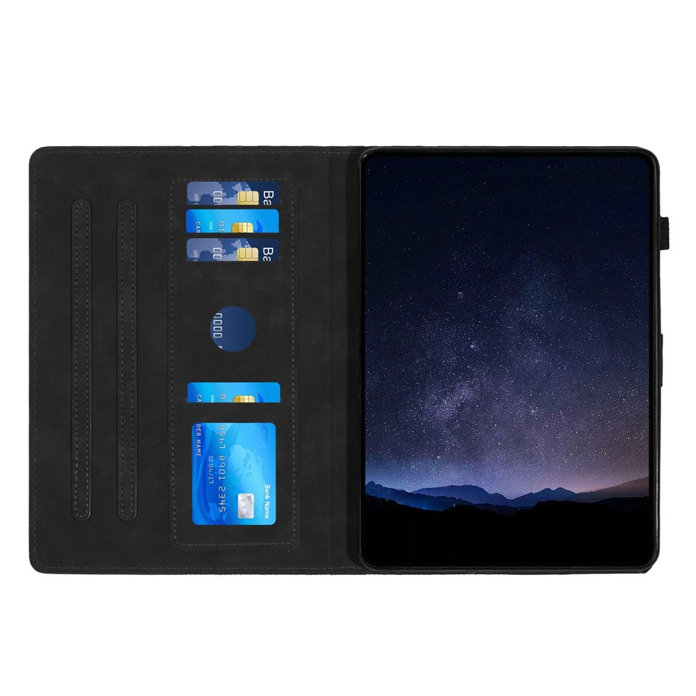 For Lenovo Tab M10 (Gen 3) Case Card Holder Building Blocks Imprinted Tablet Stand Cover - Black