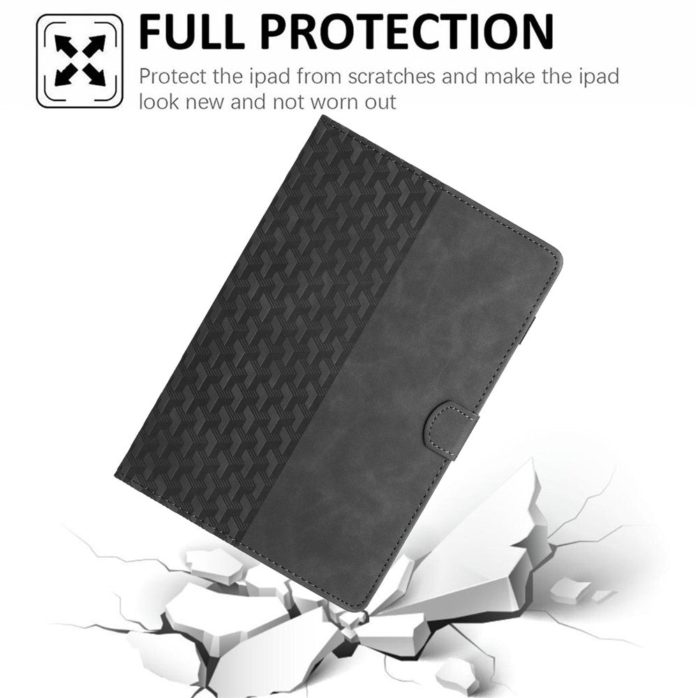 For Lenovo Tab M10 (Gen 3) Case Card Holder Building Blocks Imprinted Tablet Stand Cover - Black