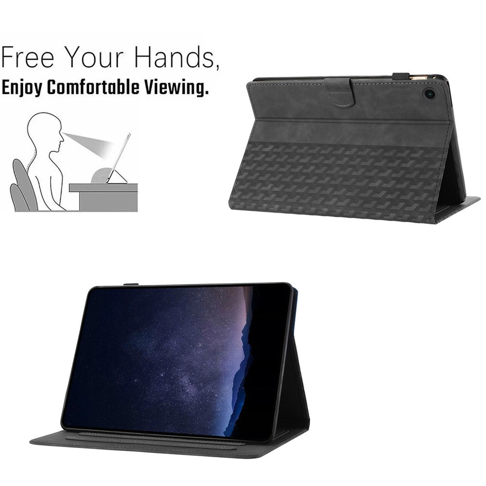 For Lenovo Tab M10 (Gen 3) Case Card Holder Building Blocks Imprinted Tablet Stand Cover - Black