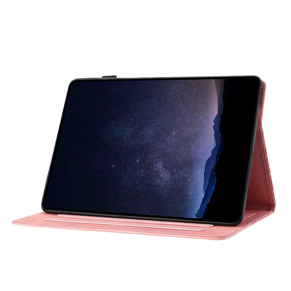 For Lenovo Tab M10 (Gen 3) Case Card Holder Building Blocks Imprinted Tablet Stand Cover - Pink