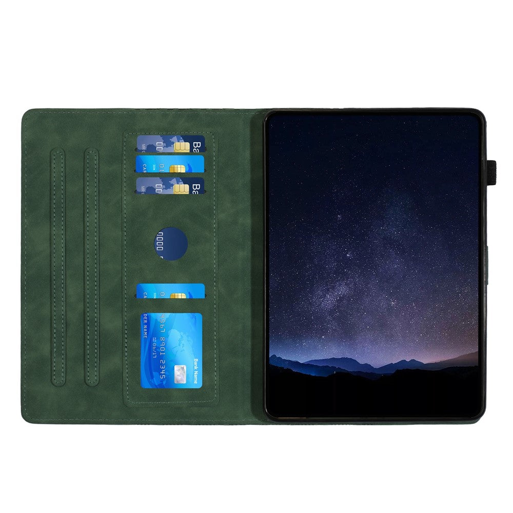 For Lenovo Tab M10 (Gen 3) Case Card Holder Building Blocks Imprinted Tablet Stand Cover - Green