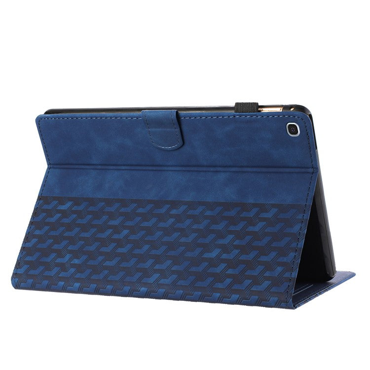 For Samsung Galaxy Tab A7 10.4 (2020) T500 / (2022) Tablet Cover Imprinted PU Leather Card Slot Case - Blue