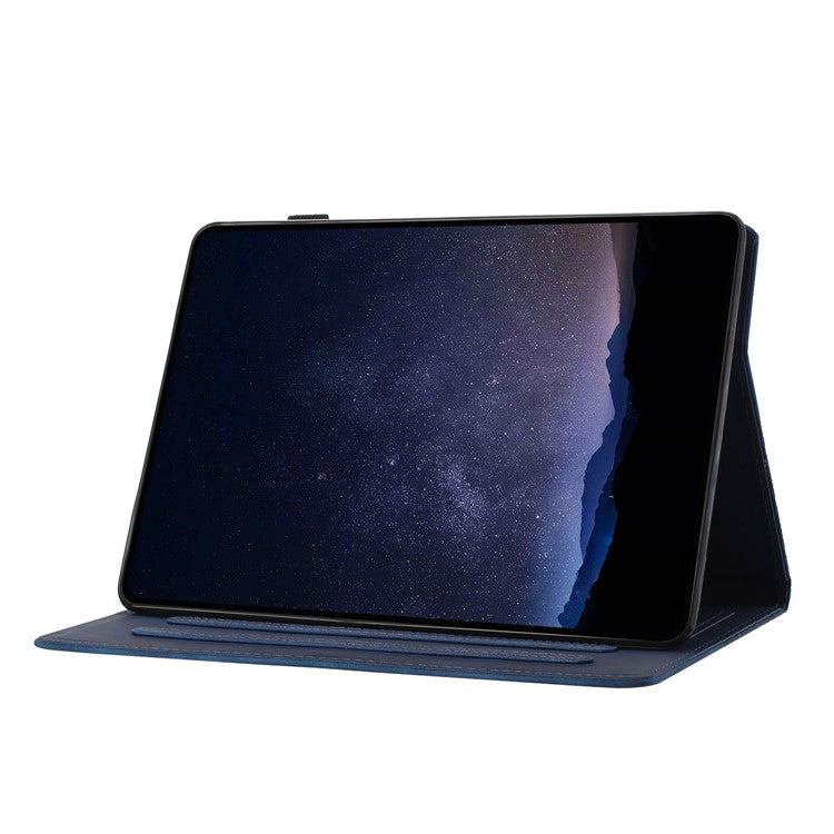 For Samsung Galaxy Tab A7 10.4 (2020) T500 / (2022) Tablet Cover Imprinted PU Leather Card Slot Case - Blue