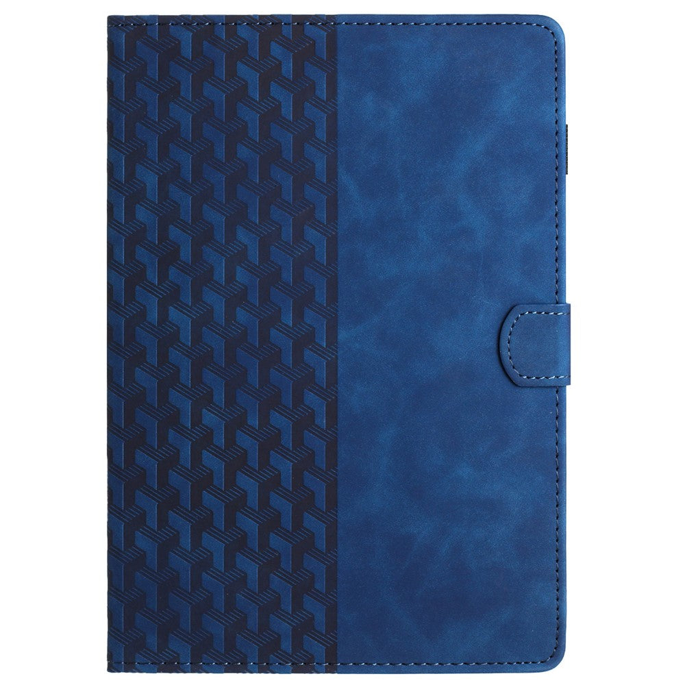 For Lenovo Tab M10 Case Building Block Imprinted Anti-drop Tablet Leather Cover - Blue