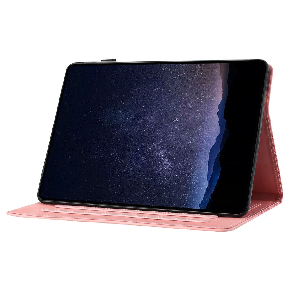 For Lenovo Tab M10 Case Building Block Imprinted Anti-drop Tablet Leather Cover - Pink