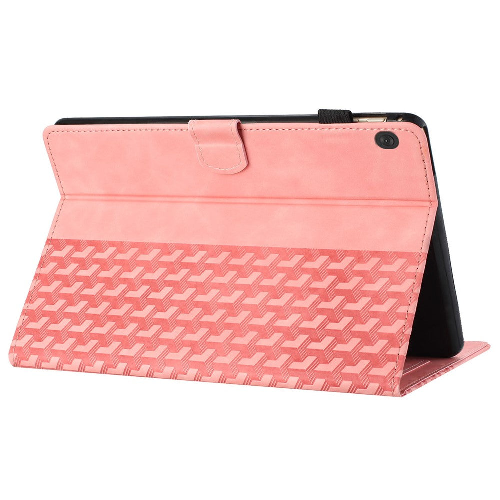 For Lenovo Tab M10 Case Building Block Imprinted Anti-drop Tablet Leather Cover - Pink