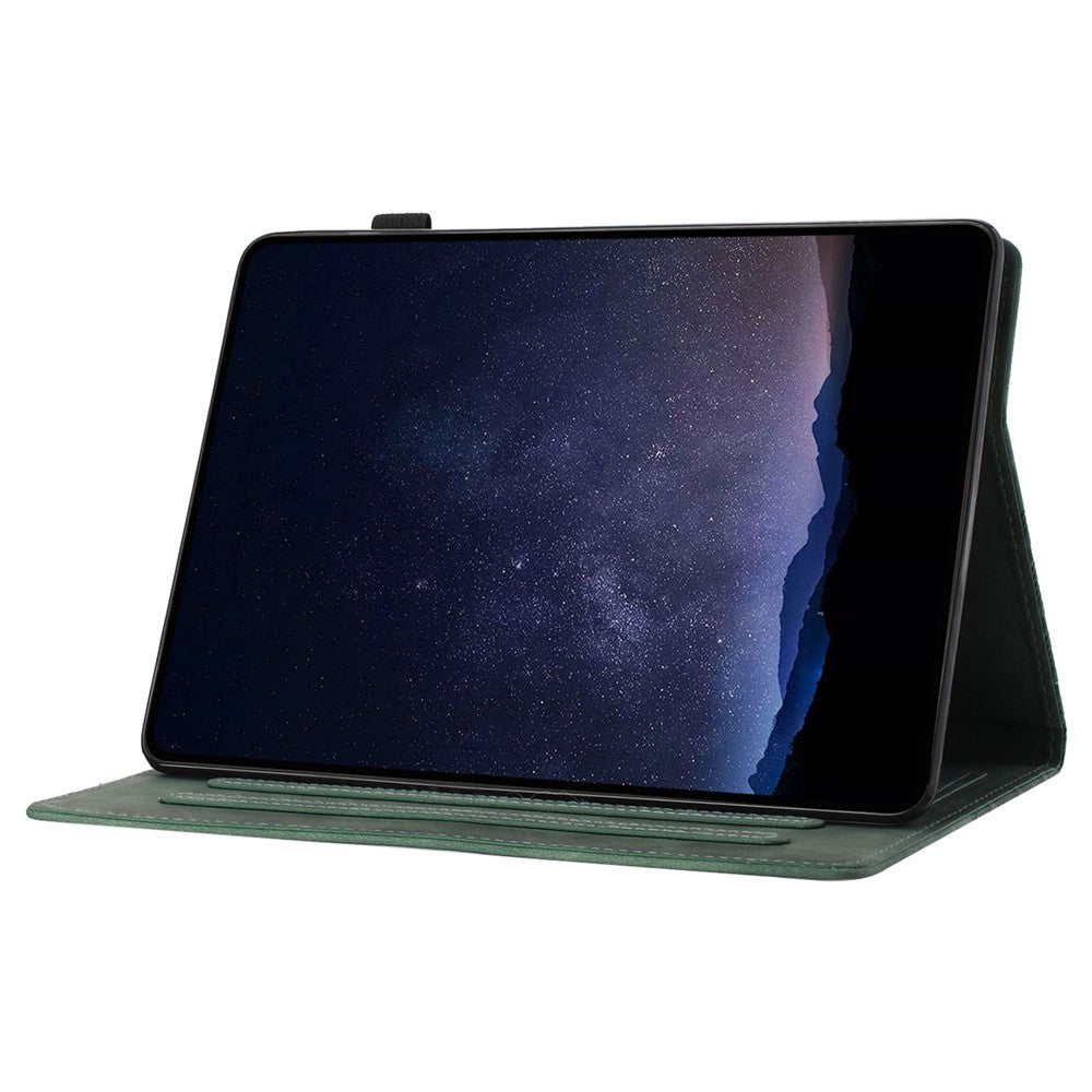 For Lenovo Tab M10 Case Building Block Imprinted Anti-drop Tablet Leather Cover - Green