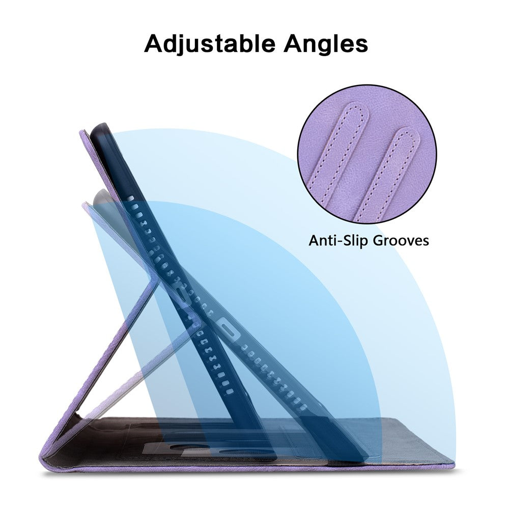 For Lenovo Tab M11 / Xiaoxin Pad 11 2024 Case Card Slots Leather Tablet Cover Lily Flower - Purple