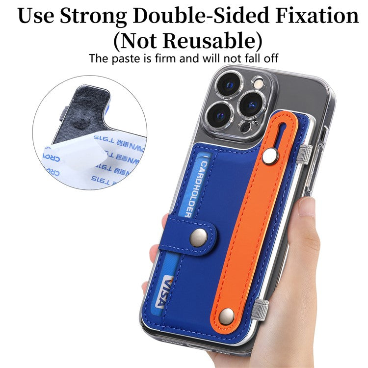 Phone Card Holder Wristband Kickstand PU Leather Phone Card Bag - Sapphire