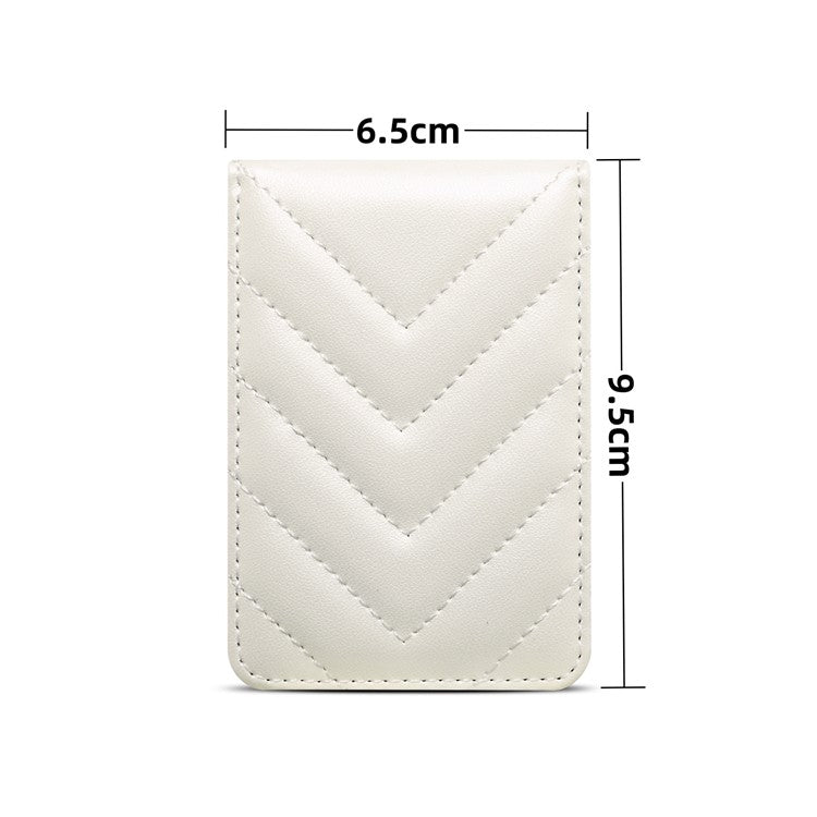 Adhesive Card Holder for Smart Phones Leather Card Bag with RFID Blocking, Kickstand - White