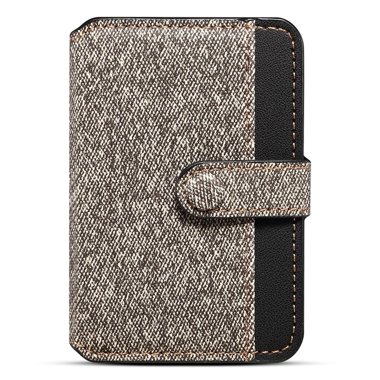 Color Matching Adhesive Card Holder for Mobile Phones Leather Card Bag with Kickstand - Grey
