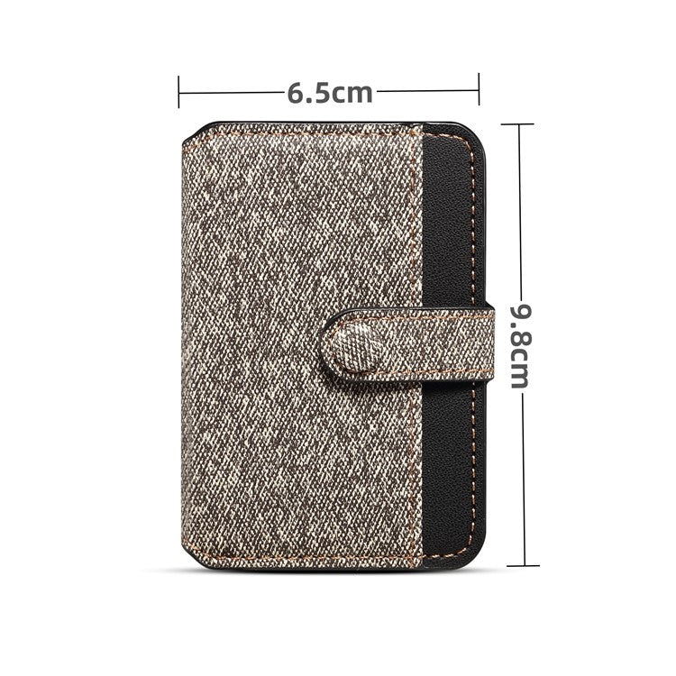Color Matching Adhesive Card Holder for Mobile Phones Leather Card Bag with Kickstand - Grey