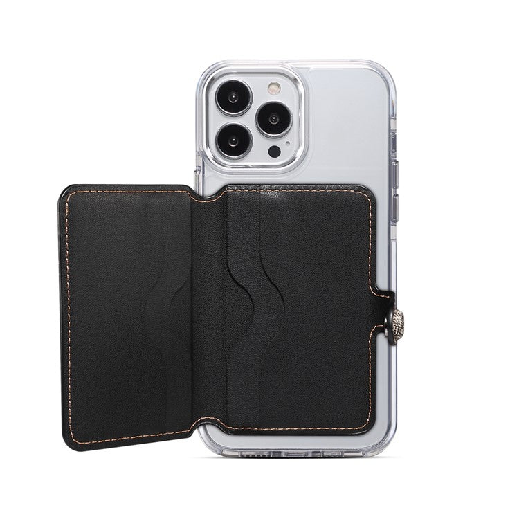 Color Matching Adhesive Card Holder for Mobile Phones Leather Card Bag with Kickstand - Red