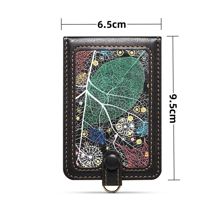 Adhesive Card Holder Kickstand RFID Blocking Credit Card Sleeves Sticker for Smartphones - Black