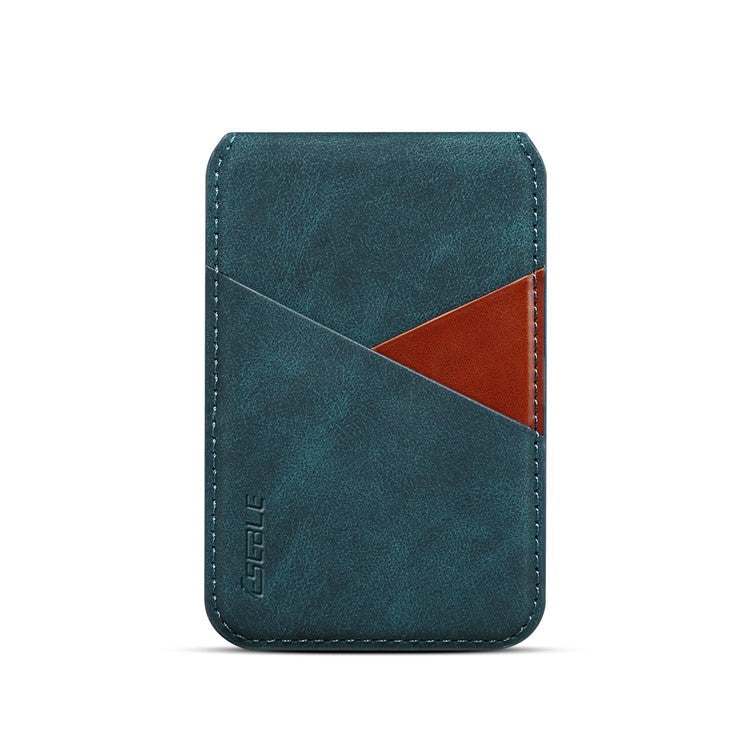 ESEBLE Magnetic Card Holder Compatible with MagSafe RFID Blocking Phone Leather Wallet Kickstand - Dark Green