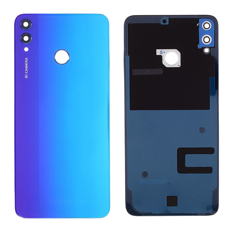 OEM Battery Cover with Adhesive Sticker + Camera Lens Ring Cover for Huawei Honor 8X - Blue
