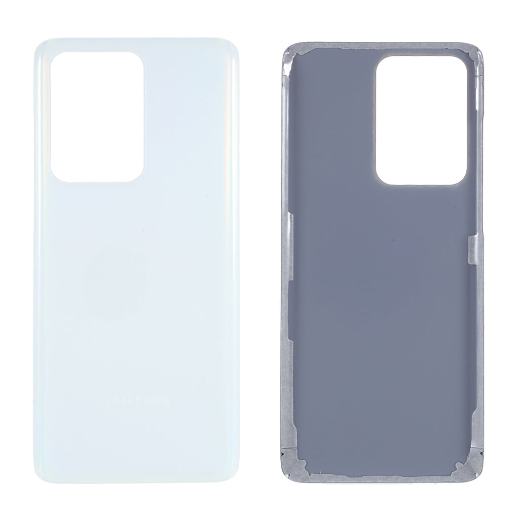 For Samsung Galaxy S20 Ultra G988 Battery Housing Cover with Adhesive Sticker Replacement Parts - White