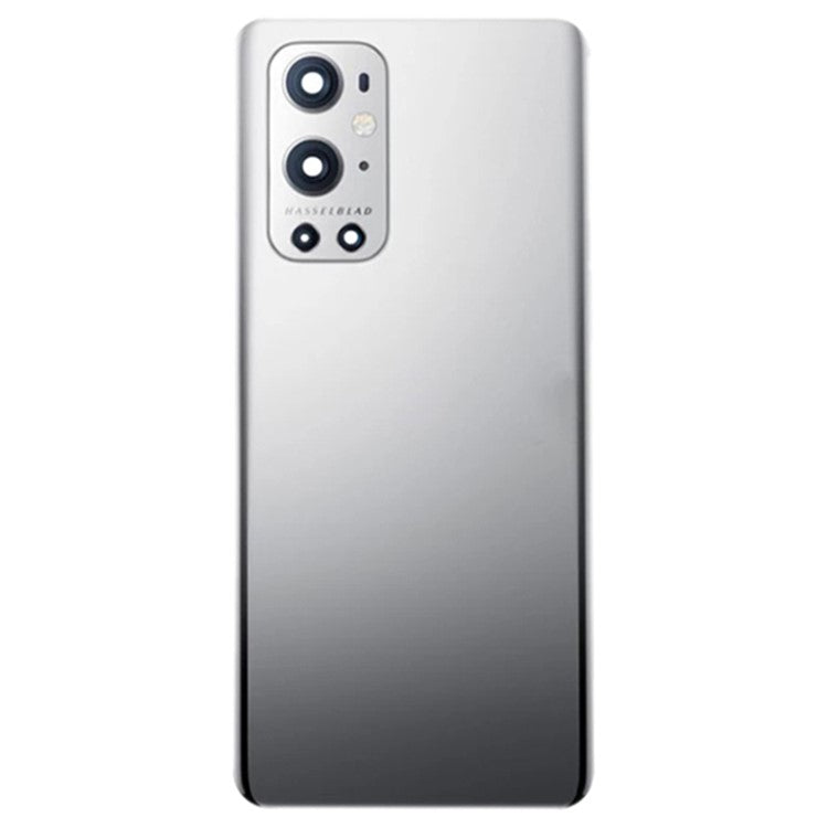 For OnePlus 9 Pro 5G OEM Battery Housing Cover Repair Part + Camera Lens Cover - Silver