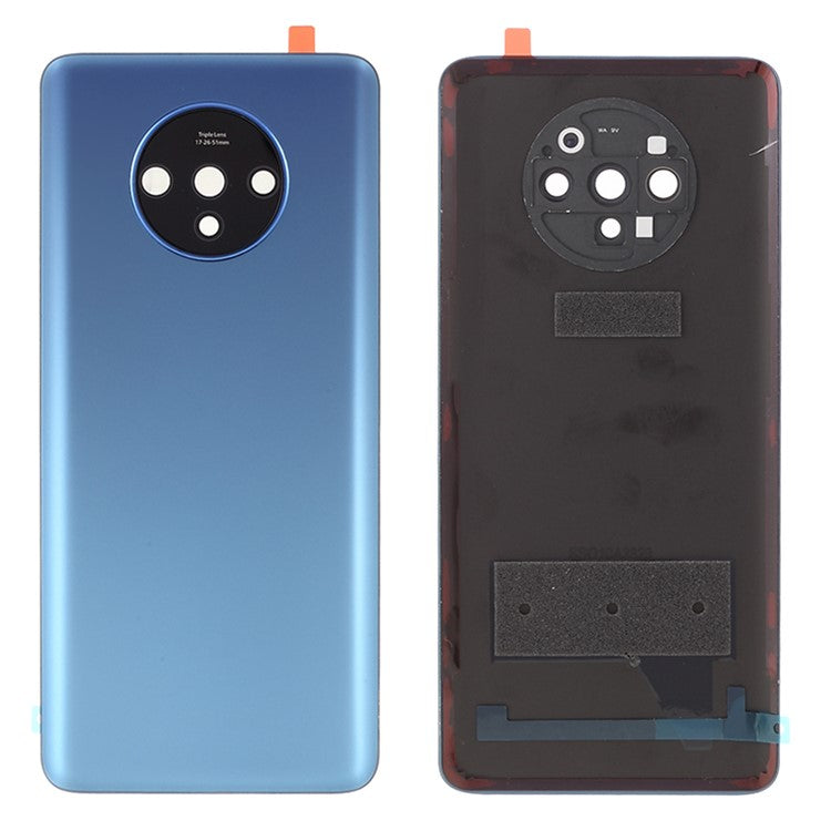 OEM Battery Cover Housing Door Back Case Replacement with Camera Lens Ring Cover for OnePlus 7T - Blue