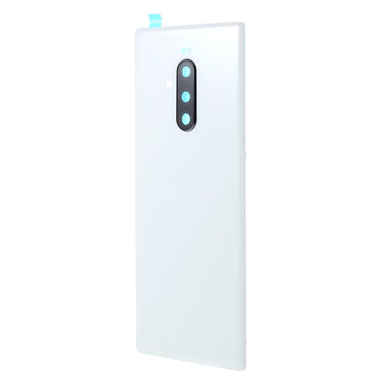 OEM Battery Back Cover Rear Door Housing Replacement with Camera Lens Ring Cover for Sony Xperia 1 / XZ4 - White