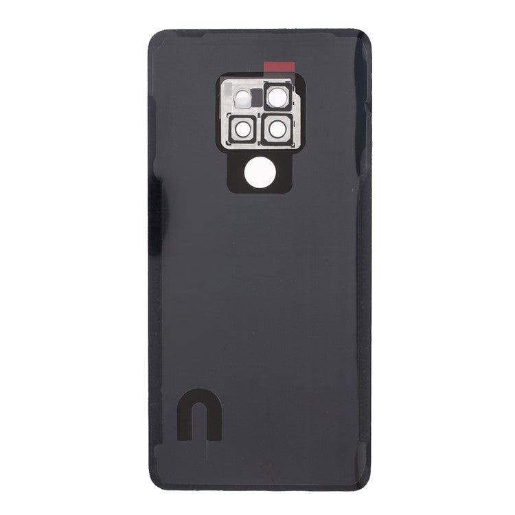 For Huawei Mate 20 Housing Battery Door Back Cover Replacement Parts with Camera Ring Cover (without Logo) - Black