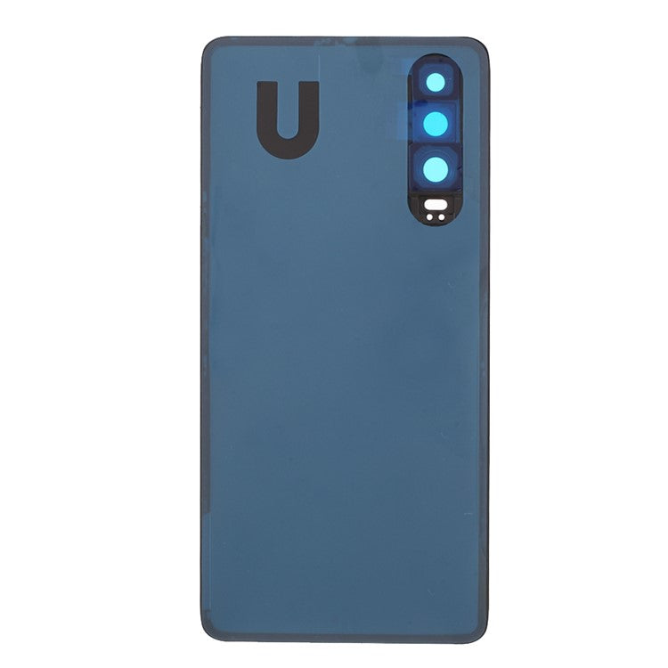 Battery Back Cover Rear Housing with Camera Lens Cover Part (without Logo) for Huawei P30 - Black