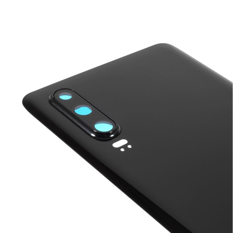 Battery Back Cover Rear Housing with Camera Lens Cover Part (without Logo) for Huawei P30 - Black