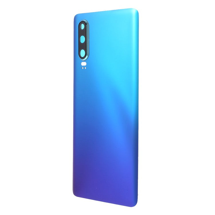 Battery Back Cover Rear Housing with Camera Lens Cover Part (without Logo) for Huawei P30 - Blue