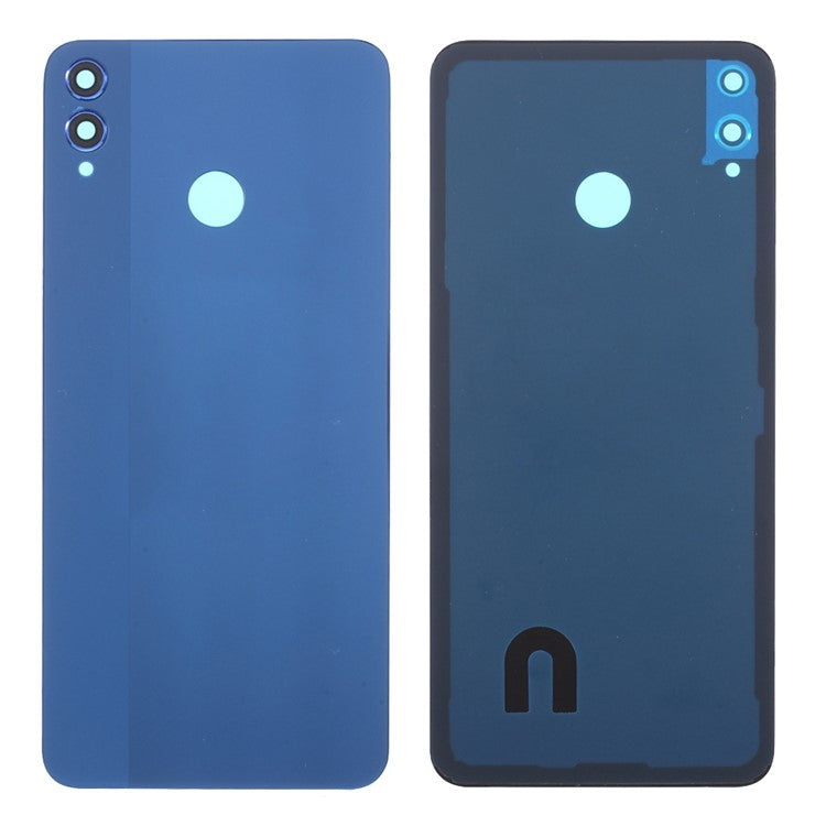 Battery Housing Back Cover with Camera Ring Lens Cover Replacement (without Logo) for Huawei Honor 8X - Blue