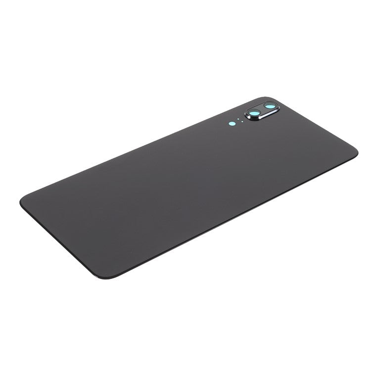 Battery Back Rear Cover Housing Door Replacement with Camera Ring Cover (without Logo) for Huawei P20 - Black