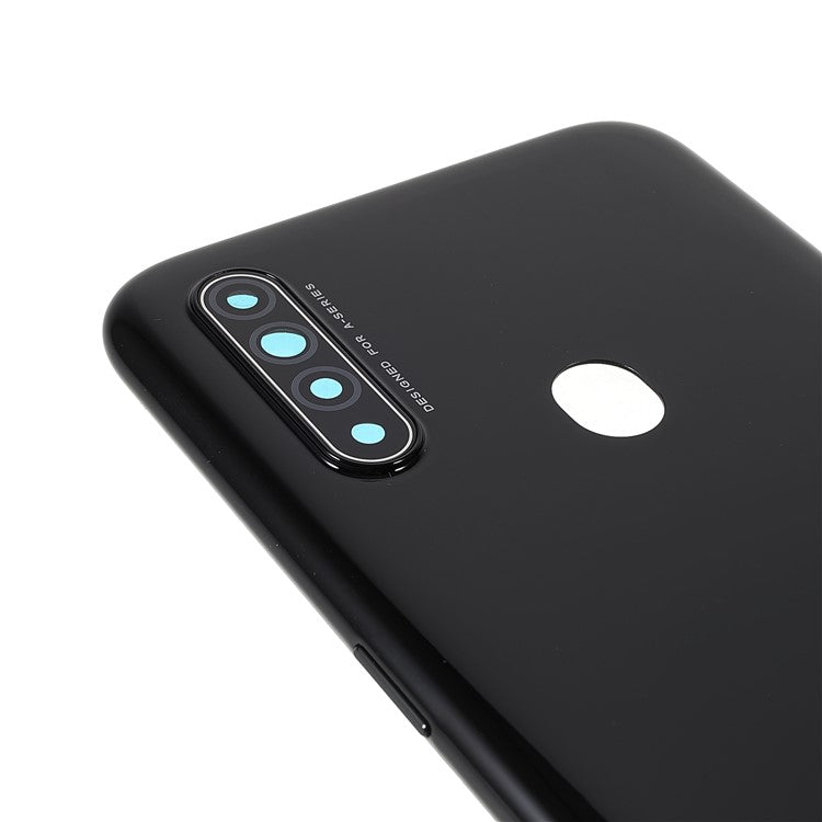 For Oppo A31 (2020) / A8 Battery Housing Back Cover with Camera Ring Lens Cover Replacement - Black