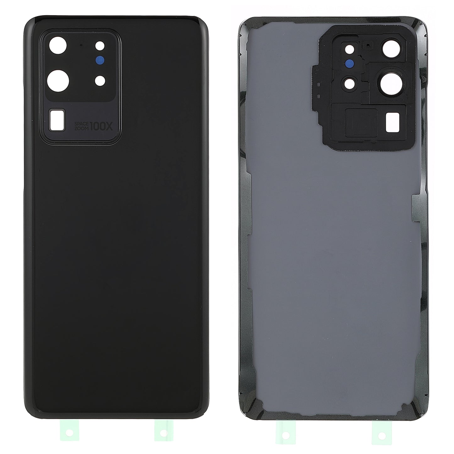 Housing Battery Door Back Cover Replacement Parts with Camera Ring Cover (without Logo) for Samsung Galaxy S20 Ultra 5G/S20 Ultra - Black