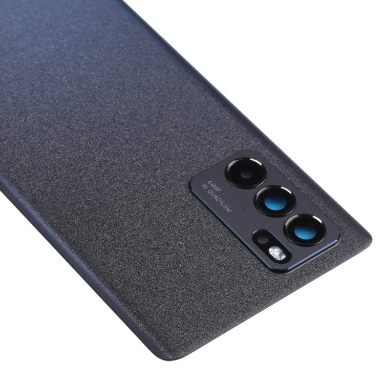 For Oppo Reno6 Pro 5G PEPM00, CPH2249 OEM Back Battery Housing Cover with Camera Ring Lens Cover Part - Black