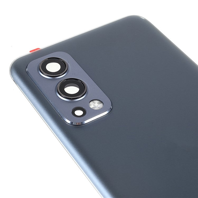 For OnePlus Nord 2 5G OEM Battery Back Cover Rear Door Housing Replacement with Camera Lens Ring Cover - Grey