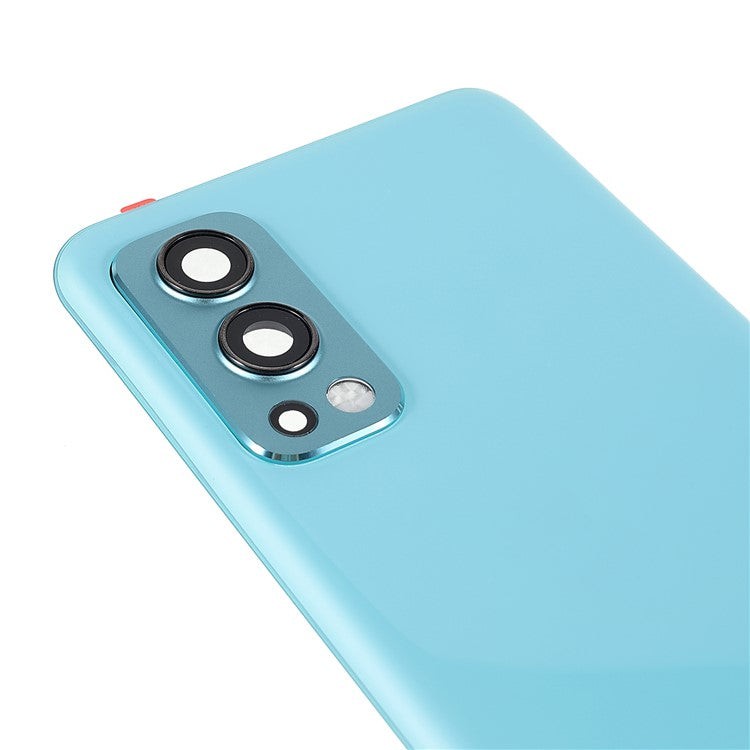 For OnePlus Nord 2 5G OEM Battery Back Cover Rear Door Housing Replacement with Camera Lens Ring Cover - Green