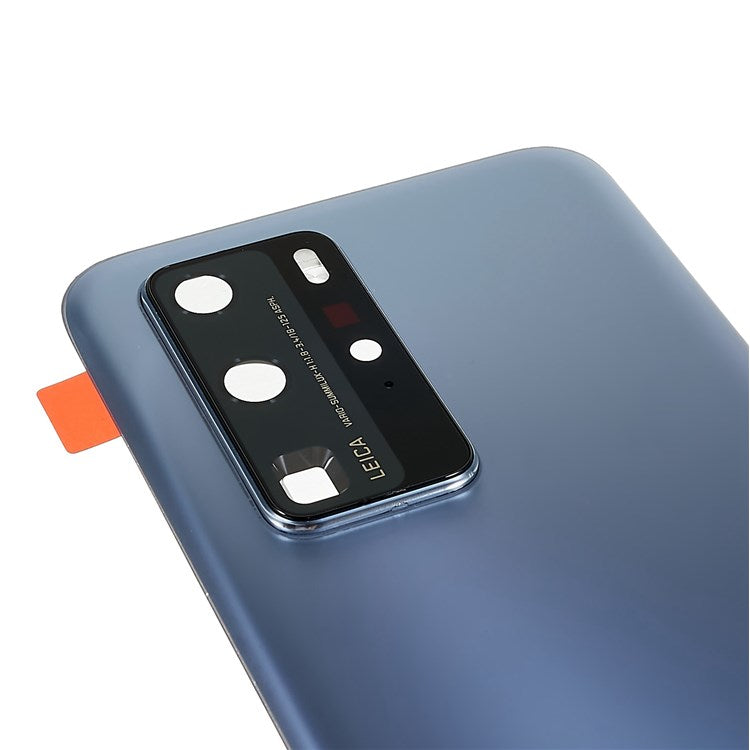 For Huawei P40 Pro OEM Battery Housing with Adhesive Sticker + Camera Lens Cover - Silver Frost