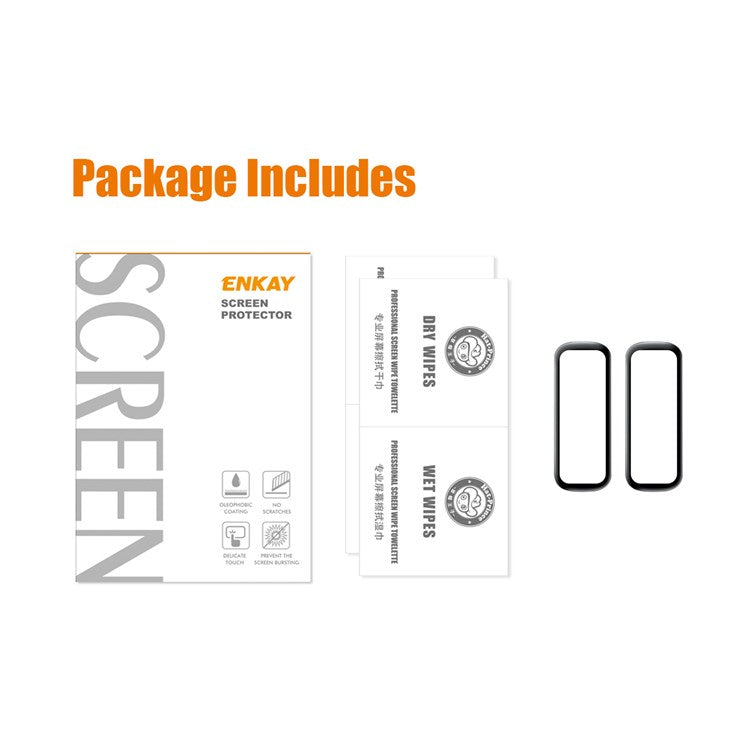 ENKAY HAT PRINCE 2Pcs / Set for Samsung Galaxy Fit2 Full Screen Protector 3D Curved Soft PC Edge + PMMA Ultra Clear Film