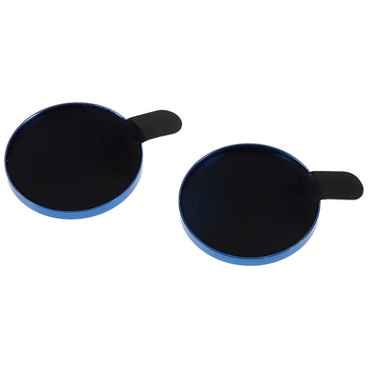 2Pcs / Set for iPhone 14 6.1 inch / 14 Plus 6.7 inch Glitter Rhinestone Camera Lens Protector Metal Ring Tempered Glass Lens Fim - Colorful Blue