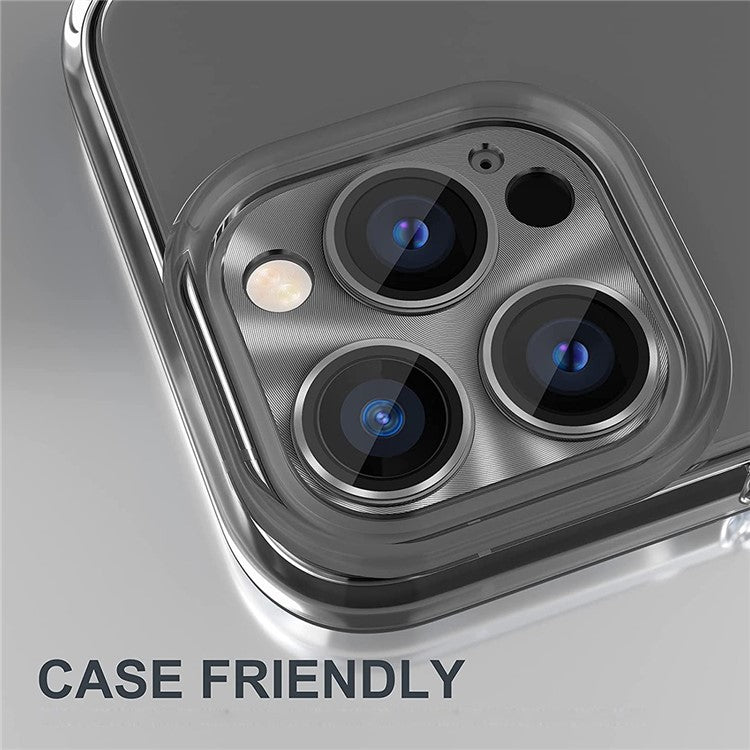 HAT PRINCE ENKAY For iPhone 14 Pro 6.1 inch / 14 Pro Max 6.7 inch Camera Lens Protector Aluminum Alloy + Tempered Glass Full Cover HD Clear Anti-scratch One-Piece Lens Film - Pink