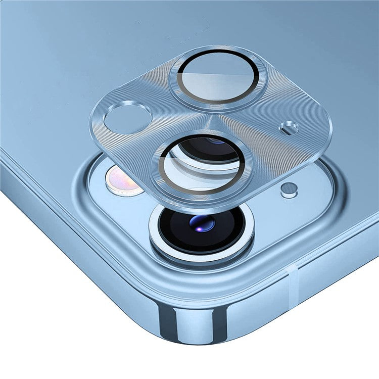 HAT PRINCE ENKAY For iPhone 14 6.1 inch / 14 Plus Full Cover Camera Lens Protector Aluminum Alloy + Tempered Glass Integrated Film - Blue