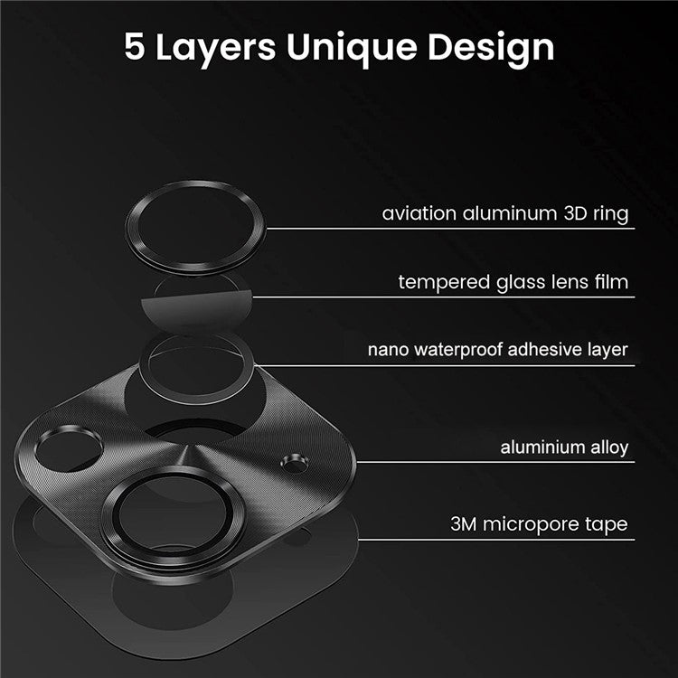 HAT PRINCE ENKAY For iPhone 14 6.1 inch / 14 Plush Full Cover Camera Lens Protector Aluminum Alloy + Tempered Glass Integrated Film - Red
