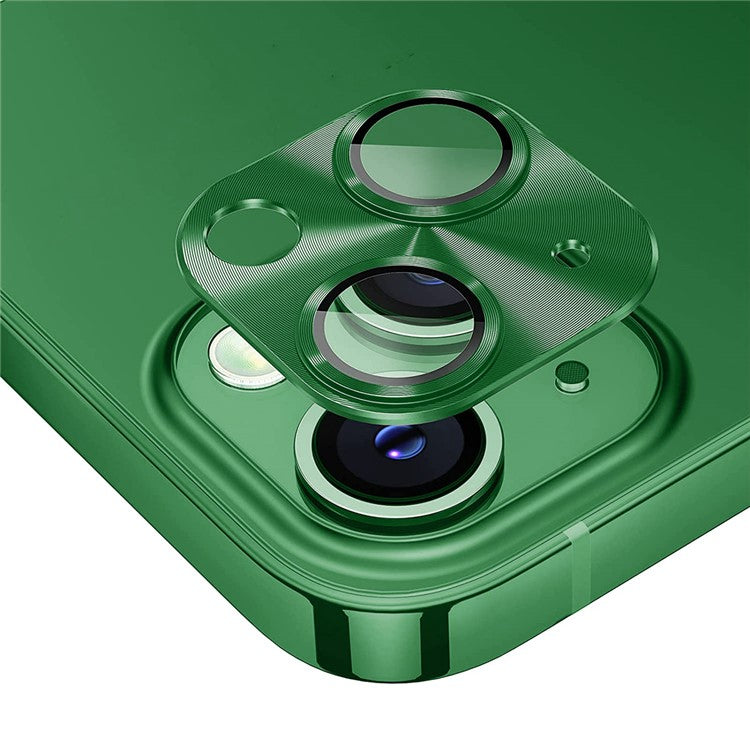 HAT PRINCE ENKAY For iPhone 14 6.1 inch / 14 Plus Full Cover Camera Lens Protector Aluminum Alloy + Tempered Glass Integrated Film - Blackish Green